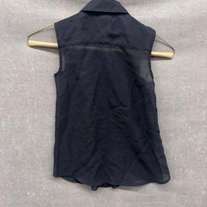 Faded Glory Shirt Girls Small 6-6X Black Sleeveless Button Down School Top 2