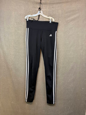 adidas Women's Black 3 Stripe Climalite High Rise Leggings Size M Used 1