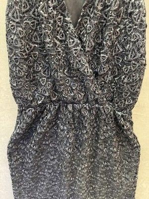 MM Couture Dress Womens Small Black Sequin Lace Sleeveless Cocktail Party Mini 3