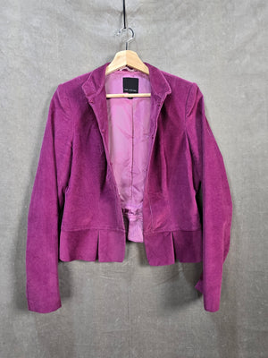 The Limited Women's Purple Corduroy Lined Blazer Jacket Size 8 1