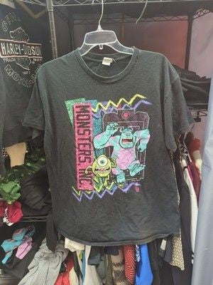 Disney Pixar Monsters Inc Neon Graphic Adult Large T-Shirt Sully Mike Pre-Owned 2