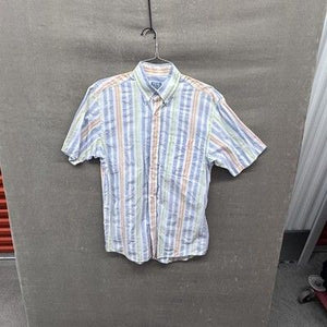 Jos A Bank Shirt Mens Medium Blue Pastel Striped Button Up Stays Cool Cotton 4