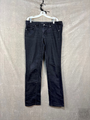 Women's Black Denim Jeans Mid-Rise Straight Fit Size 6/28R 1