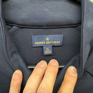 Brooks Brothers Jacket Mens XL Navy Full Zip Stand Collar Track Custom Ink Logo 3