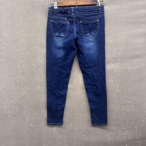 Delia's Girls Skinny Stretch Denim Jeans Adjustable Waist Size 12 Pre-Owned Good 5