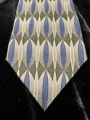 Albert Nipon Tie Mens Silk Geometric Pattern Treated DuPont Teflon 61in Extra Lo 3