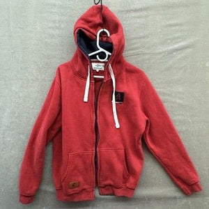 CEGODEN Hoodie Mens 2XL Red Full Zip Fleece Lined Hooded Sweatshirt Streetwear 2