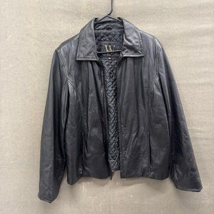 W by Wipli Leather Jacket Womens Large Genuine Zip Lined Classic Moto Motorcycle 4