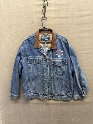Dunbrooke Upstream Jacket Mens XL Denim Leather Collar Pre-Owned Good Condition 3