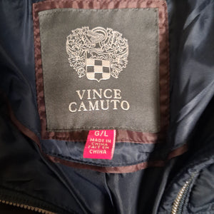Vince Camuto Women's Navy Quilted Long Puffer Coat Size G/L Pre-Owned Down Insul 3