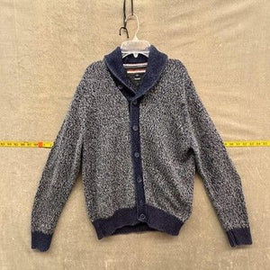 Tommy Hilfiger Sweater Mens Medium Blue Shawl Collar Cardigan Button Front Knit 1
