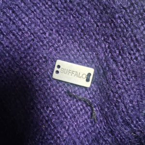 Buffalo Women Sweater Black Purple Stripe Cowl Neck Size M Pullover Used 4