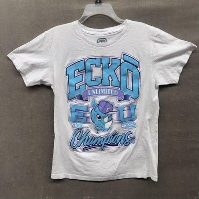 Ecko Unltd Shirt Mens Medium Cartoon Rhino Graphic Champions 1972 Hip Hop Tee