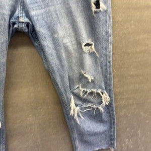 Dear John Jeans Mens 32 Distressed Blue Ripped Grunge Denim Straight Leg 32x28 P 4