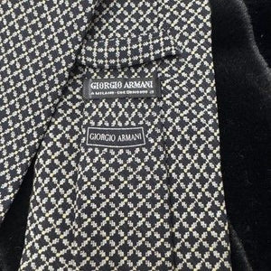 Giorgio Armani Tie Mens Classic Silk Navy Geometric Pattern Made Italy Formal 5