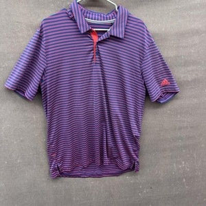 Adidas Mens Large Polo Golf Athletic Performance Climalite Striped Pre-Owned Exc 3