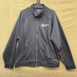 Brooks Brothers Jacket Mens XL Navy Full Zip Stand Collar Track Custom Ink Logo 4