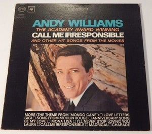 Andy Williams Vinyl Record The Academy Award Winning Call Me Irresponsible Used 5