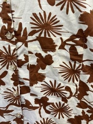 Sunday in Brooklyn Shirt Womens Small Brown White Floral Button Up Tie Sleeve 5