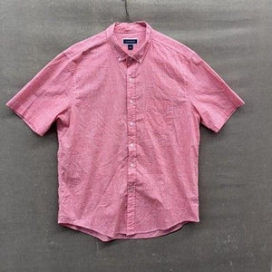 Club Room Shirt Mens Large Pink Short Sleeve Button Up Pocket Casual Summer Cool 2