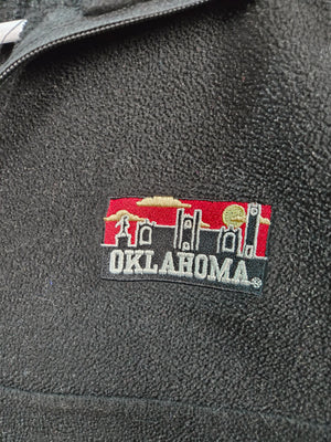 Oklahoma Skyline Uscape Apparel Unisex Black Fleece Quarter Zip Pullover S 5