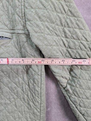 RM Green/Orange Button Zipper Long Sleeve Collared Tight-Knit Pullover Size M 4