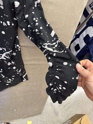 Encrypted Hoodie Mens XL Distressed Bleach Splatter Ripped Denim Patch Pullover 5