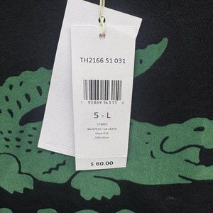 Lacoste Shirt Mens Large Black Green Croc Logo Graphic Tee Regular Fit Cotton 3