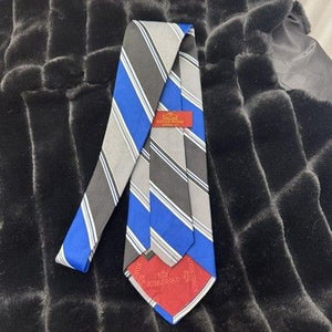 Kings Road Necktie Mens Blue Gray Striped Classic Tie Sears Polyester Business 2