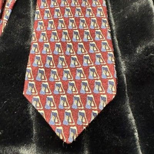 Robert Talbott Studio Tie Mens Red Blue Beer Mug Novelty Silk Made USA Necktie 3