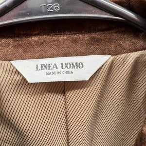 Linea Uomo Blazer Mens Brown Velvet Velour Sport Coat 3 Button Notch Lapel Vents 5