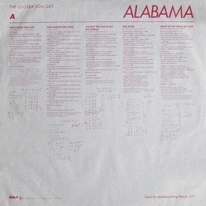 Alabama Vinyl LP Record The Closer You Get Used Country Music 5