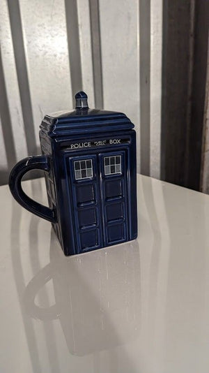 Doctor Who Tardis Ceramic Teapot Mug Zeon Blue Color Police Box 4