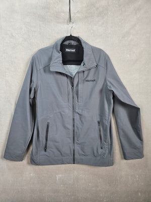 Marmot Men's Gray Softshell Full Zip Jacket Stretch Outdoor Size M 1