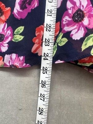 Forever 21 Dress Womens Medium Navy Floral Spaghetti Strap Layered Sundress Pre- 4