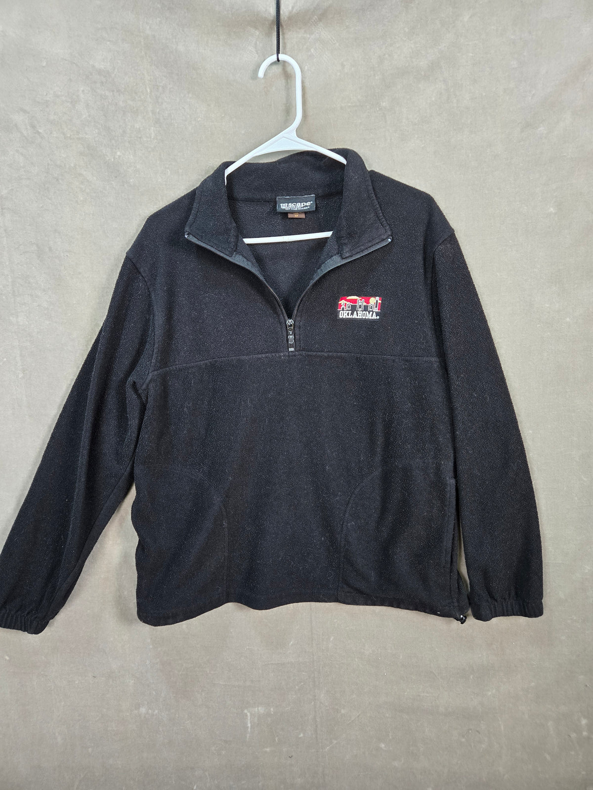 Oklahoma Skyline Uscape Apparel Unisex Black Fleece Quarter Zip Pullover S