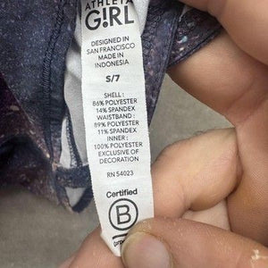 Athleta Girl Record Breaker 3" Shorts Girls Small 7 Running Pocket Galaxy Print 5