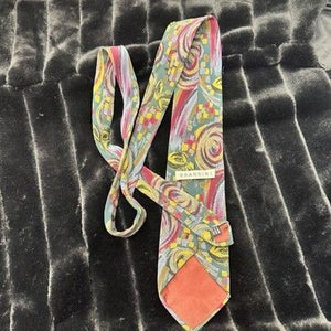 Brandini Tie Mens Abstract Swirl Pattern Silk Necktie Retro Art Vintage 90s 3