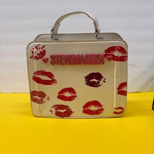 Steve Madden White Red Kiss Print Top Handle Satchel Bag Y2K Heart Logo 4