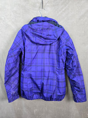 Columbia Jacket Purple Black Plaid Puffer Size M Good Condition Polyester 4