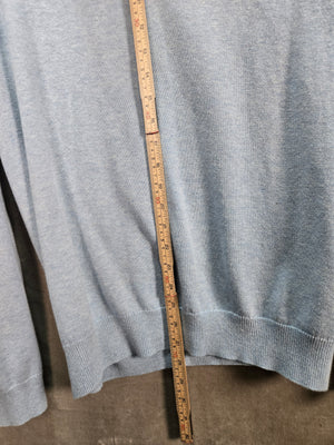 Nordstrom Men's Shop Light Blue Cotton Cashmere V-Neck Sweater Size L 5