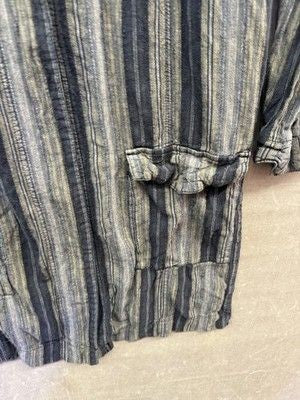 BDG Mens Medium Gray Black Striped Hooded Lightweight Jacket Pre-Owned 5