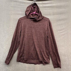 Layer 8 Hooded Shirt Mens Medium Burgundy Heather Long Sleeve Performance Gym 3