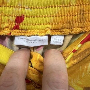 New York & Company Womens 2XL Yellow Orange Floral Wide Leg Pants Pre-Owned Exce 5