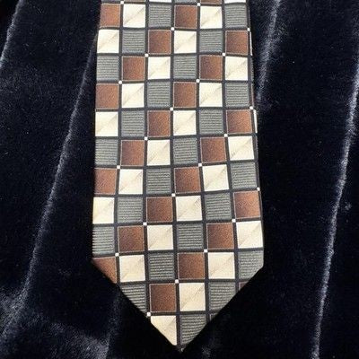 Hermoso Tie Mens Classic Geometric Squares Silk Neckwear Wide Dress Business Pre