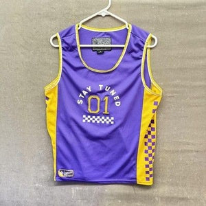 Stay Tuned Shirt Mens Medium Checkered Authentic Jersey Tank Top 01 Basketball 1