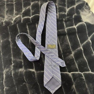 Thai Silk Tie Mens Blue Striped Woven Necktie Classic Formal Business 54in Long 1
