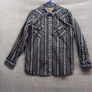 Wrangler Mens XL Western Pearl Snap Aztec Stripe Long Sleeve Shirt Pre-Owned 5