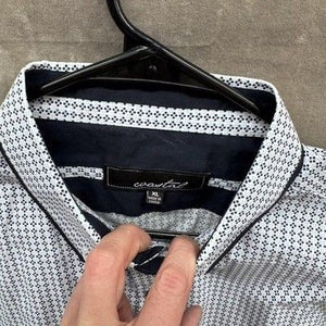 Coastal Shirt Mens XL White Blue Pattern Button Up Long Sleeve Pre-Owned Excelle 5