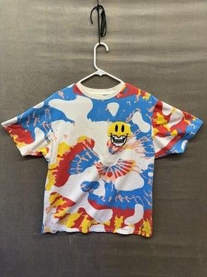 Makobi Shirt Mens XL Multicolor Smiley Face Graphic Embroidered Streetwear Tee P 3